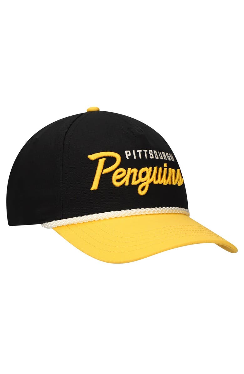 American Needle Men's American Needle Black/Gold Pittsburgh Penguins Roscoe Washed Twill Adjustable Hat, Alternate, color, Black