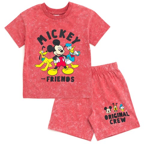 Mickey Mouse & Friends Wash T-Shirt & Shorts Set (Toddler, Little Kid & Big Kid)