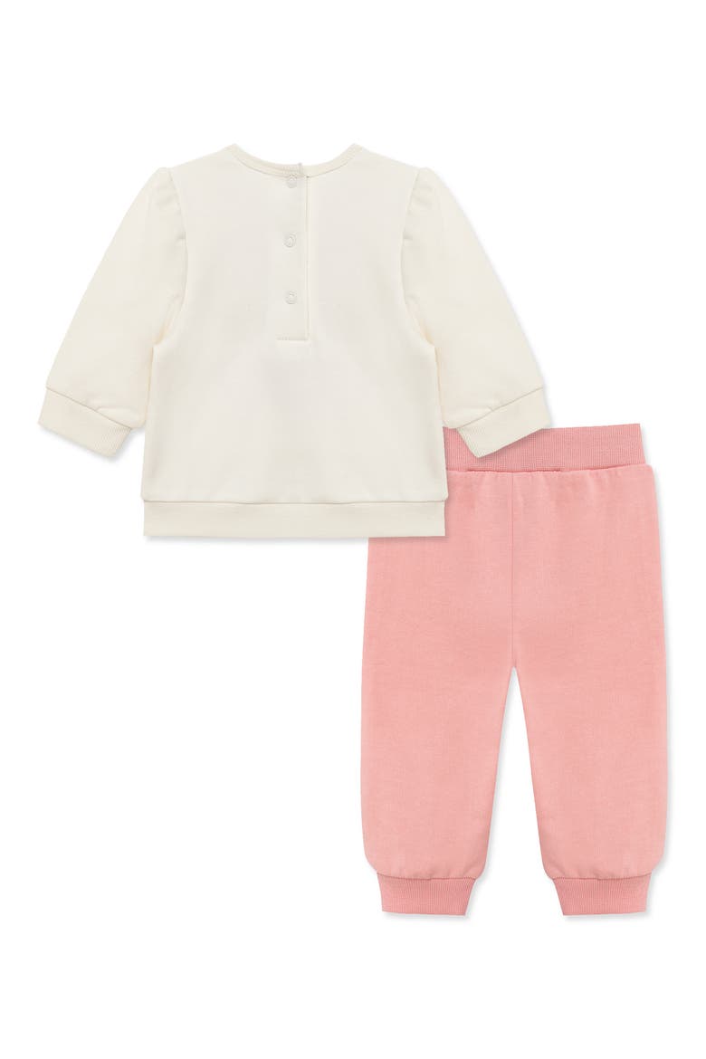 Hearts Active Sweatshirt & Joggers Set, Alternate, color, WHITE/ PINK