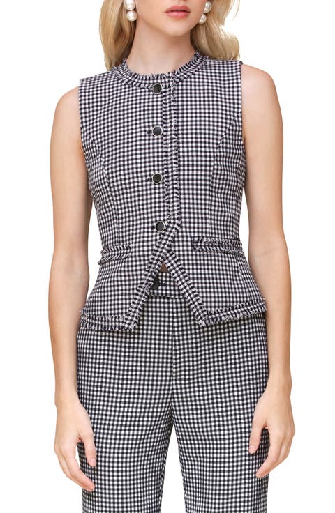 Gingham Fringe Vest