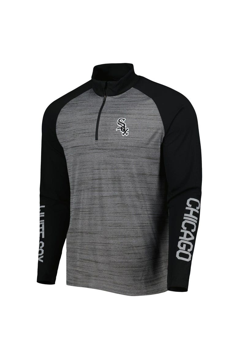 Men's Levelwear Heather Gray Chicago White Sox Vandal Raglan Quarter-Zip Top, Alternate, color, Heather Gray