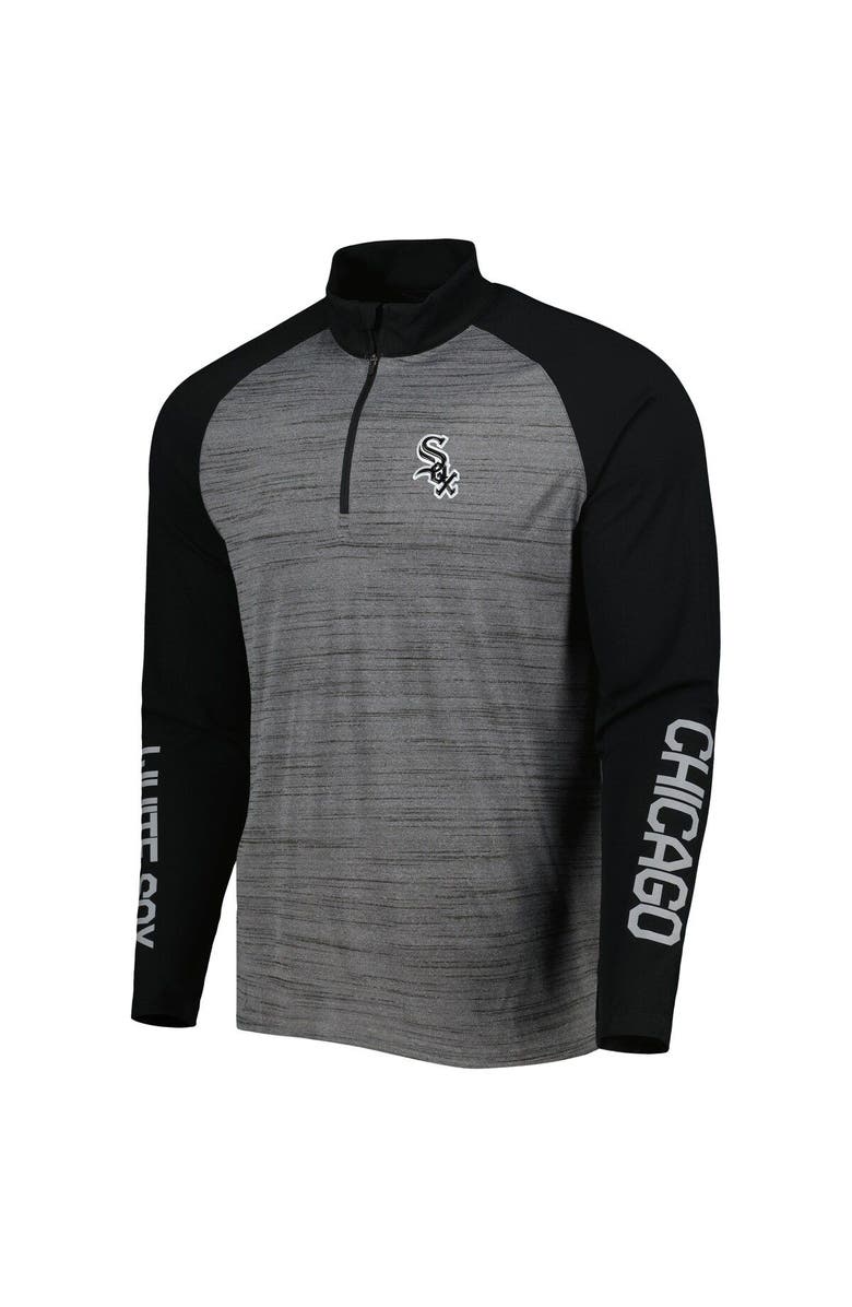 LEVELWEAR Men's Levelwear Heather Gray Chicago White Sox Vandal Raglan Quarter-Zip Top, Alternate, color, Heather Gray