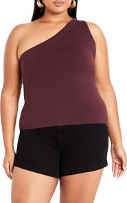 City Chic Louisa One-Shoulder Knit Tank