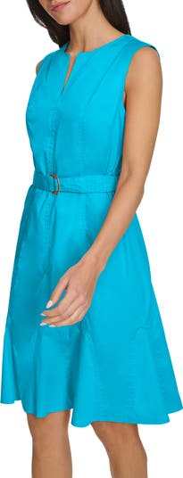 Belted A-Line Dress