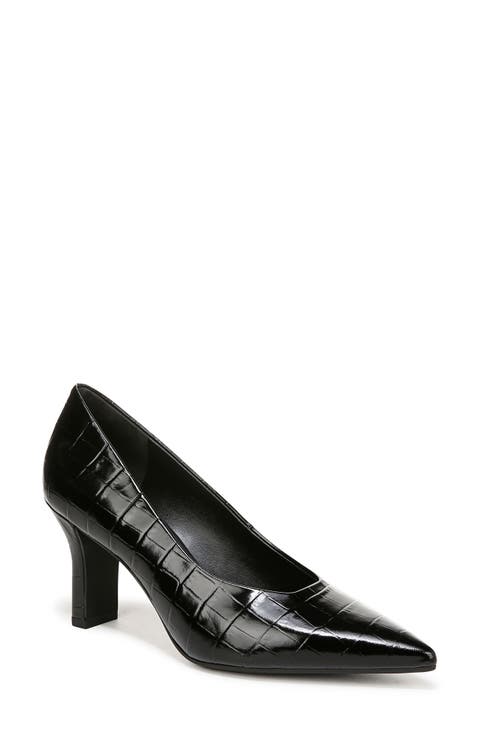 Dianen Croc Embossed Pointed Toe Pump (Women)