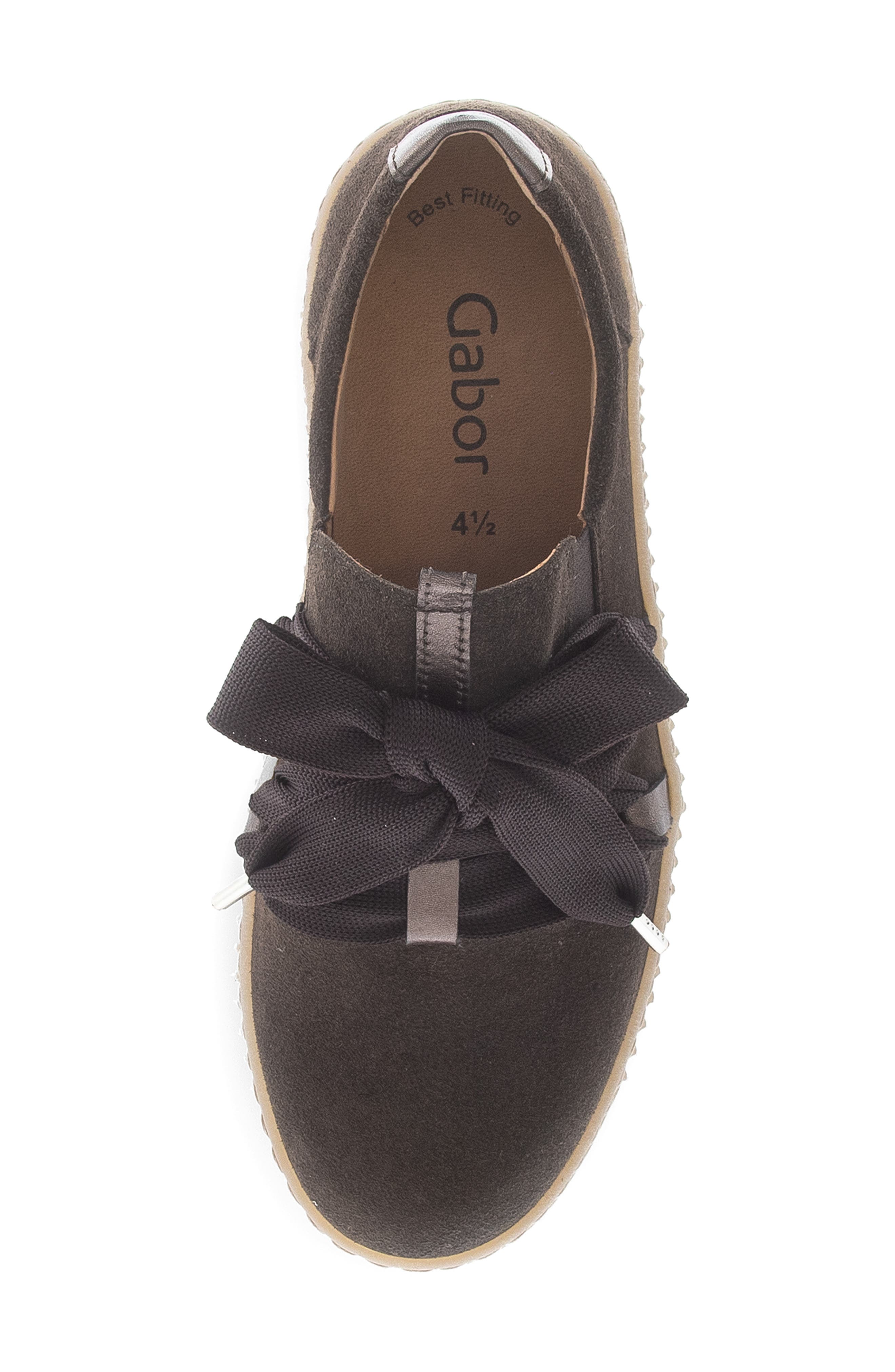 Gabor Bow Platform Sneaker, Alternate, color, English Brown