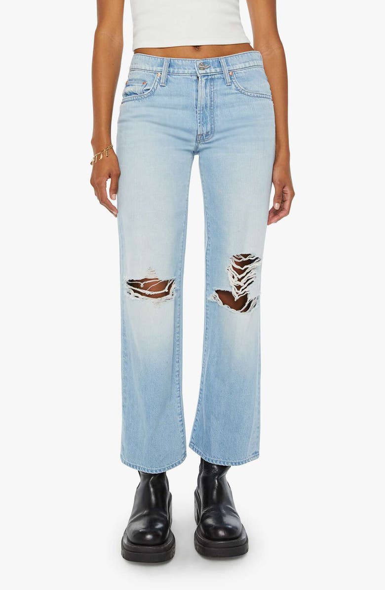 MOTHER The Rambler Flood Ripped Ankle Wide Leg Jeans, Main, color,