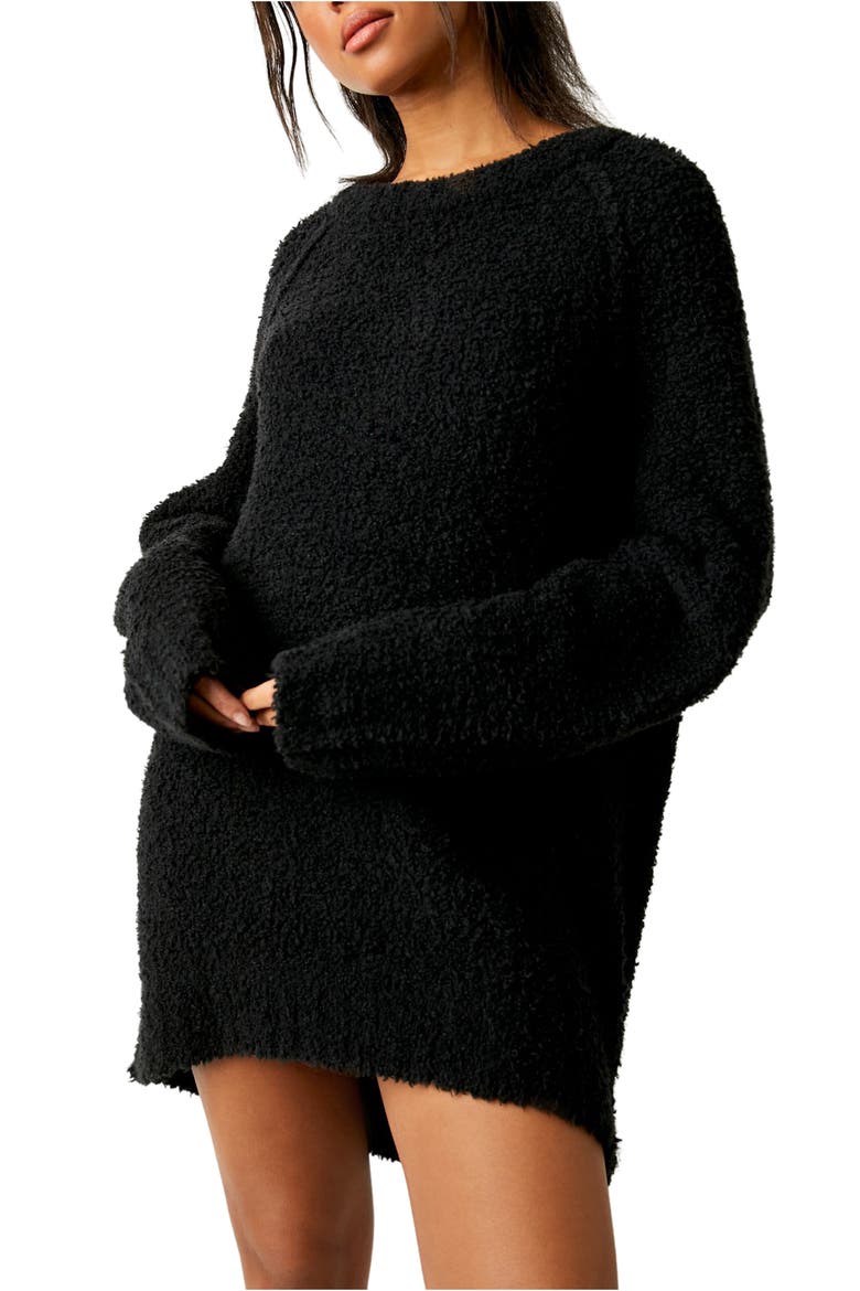Teddy Sweater Tunic, Alternate, color, BLACK