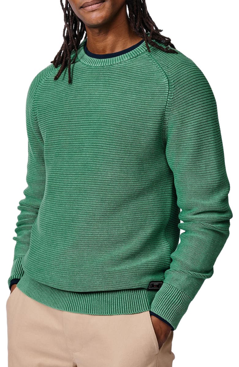Aubin Saxilby Tuck Stitch Crew Neck Jumper, Alternate, color, Green