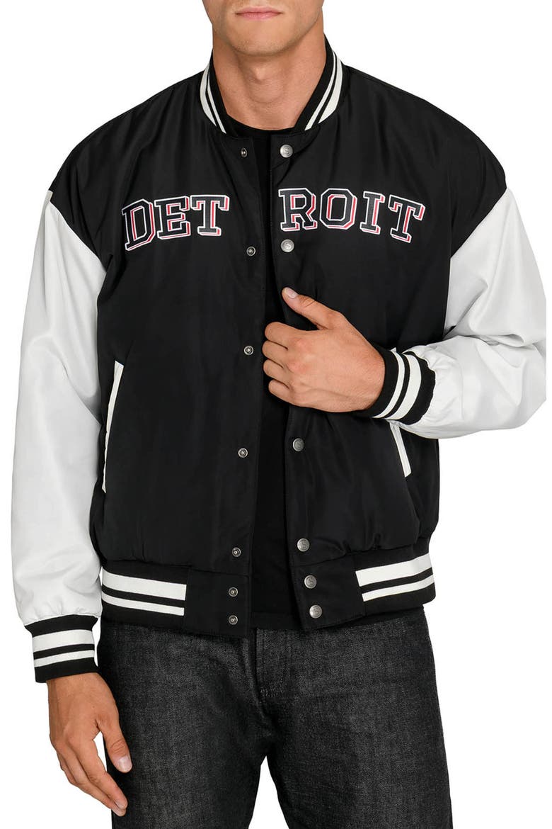 Detroit Red Wings Bomber Jacket, Alternate, color, BLACK