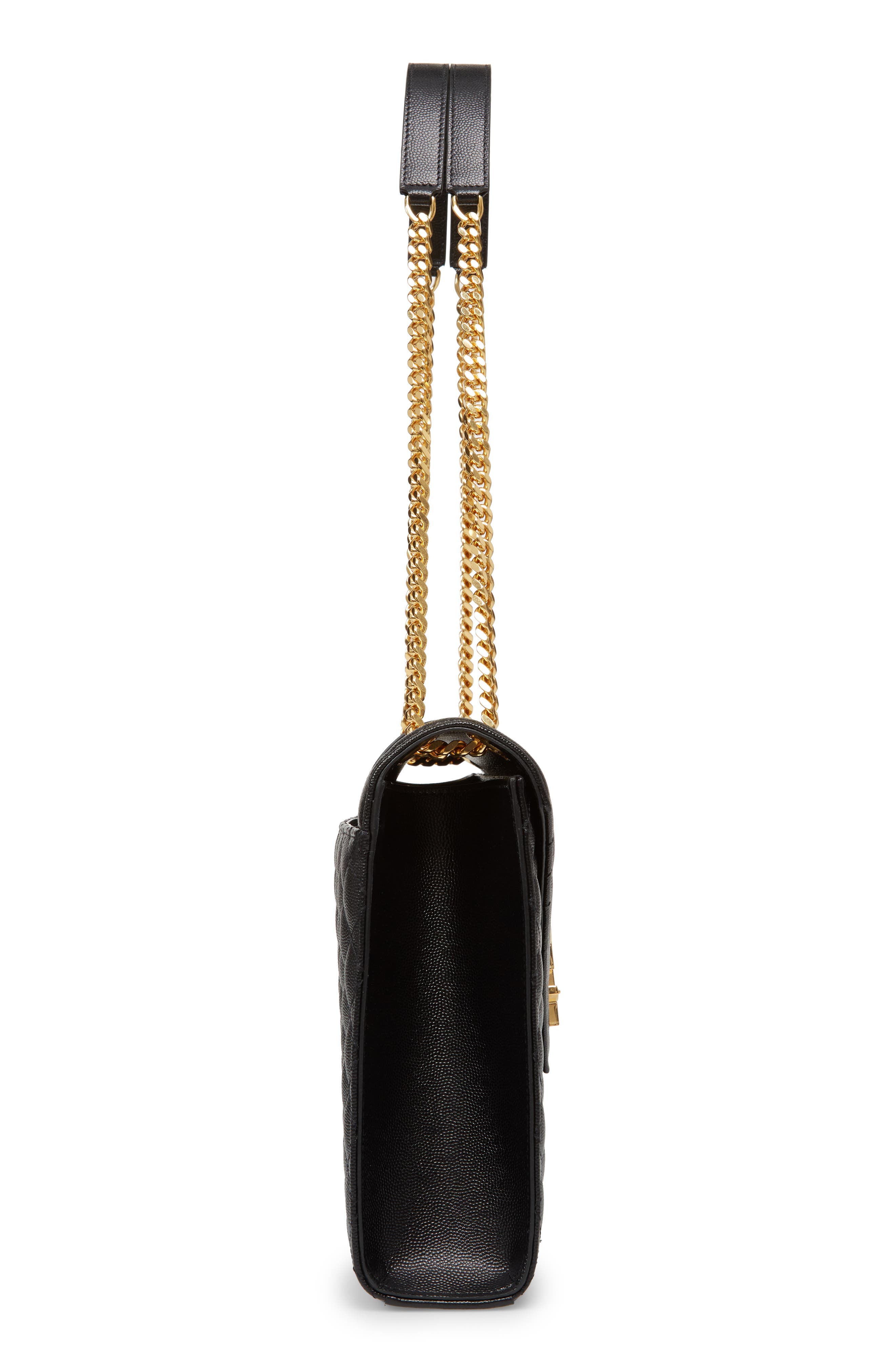 Large Envelope Calfskin Shoulder Bag, Alternate, color, NERO/ NERO/ NERO