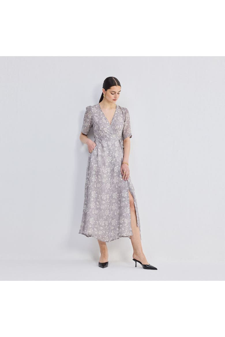 Maxi Wrap Floral dress in Vintage Vines, Alternate, color, Vintage Vines