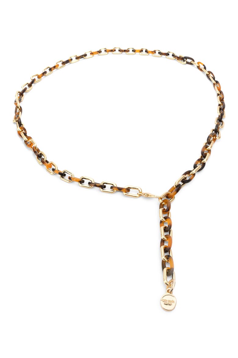 tortoiseshell & chain link belt, Main, color, POLISHED GOLD