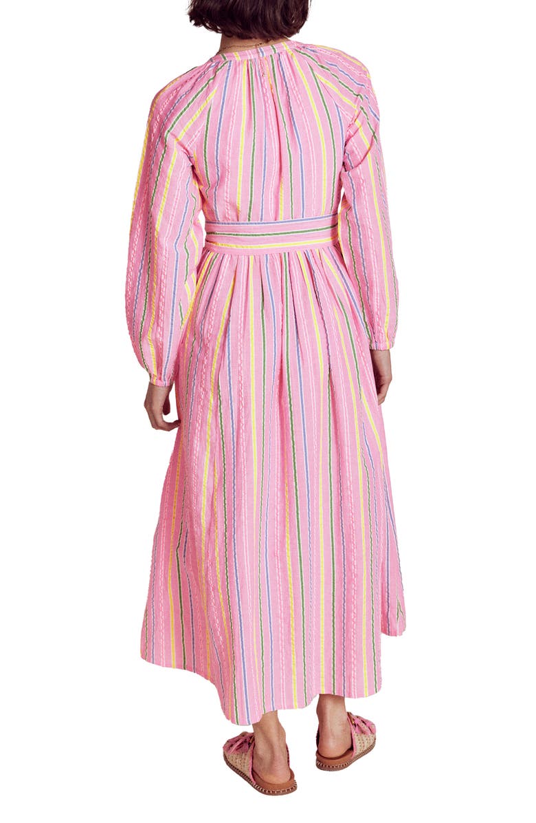 Boden Faye Long Sleeve Cotton Maxi Dress, Alternate, color, Sorbet Pink, Seersucker Stripe