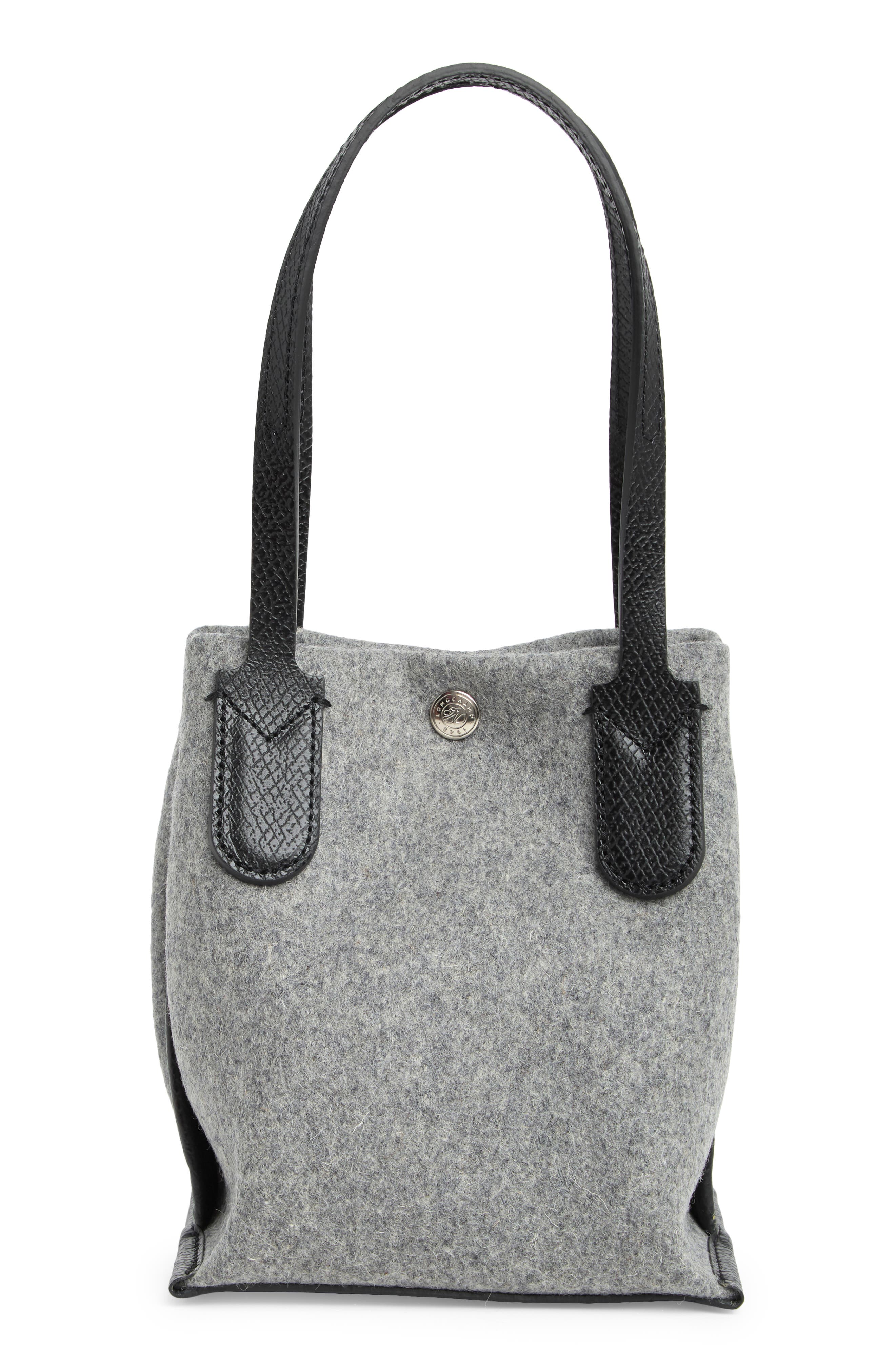 Longchamp Essential Wool Flannel Open Tote Bag, Alternate, color, 