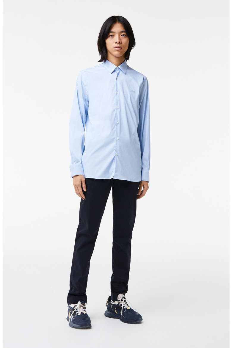 Stripe Poplin Button-Up Shirt, Alternate, color, F6Z BLANC/ PANORAMA