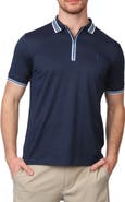 TailorByrd Solid Perforated Performance Quarter Zip Polo