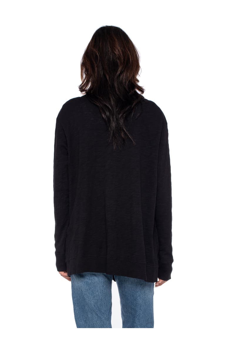 WILT Clothing Tie Front Long Sleeve Mix Rib Cardigan, Alternate, color, White