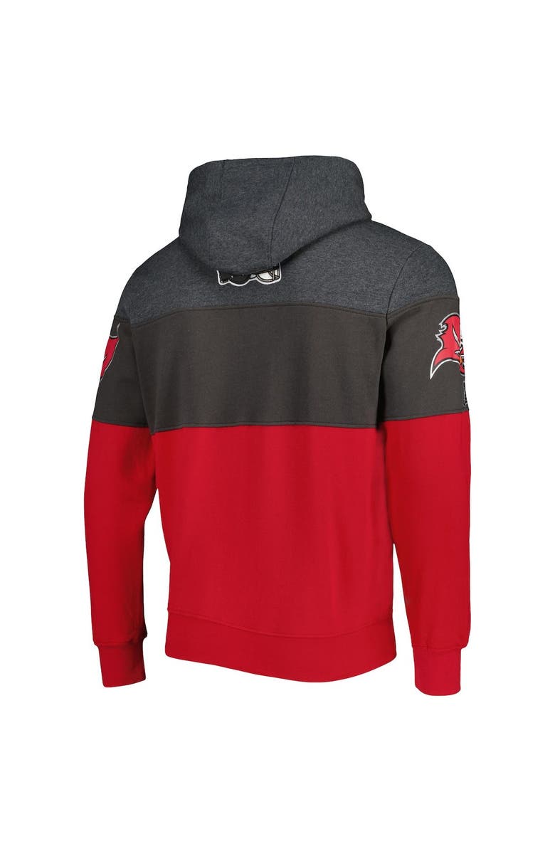 STARTER Men's Starter Heather Charcoal/Red Tampa Bay Buccaneers Extreme Pullover Hoodie, Alternate, color, Heather Charcoal
