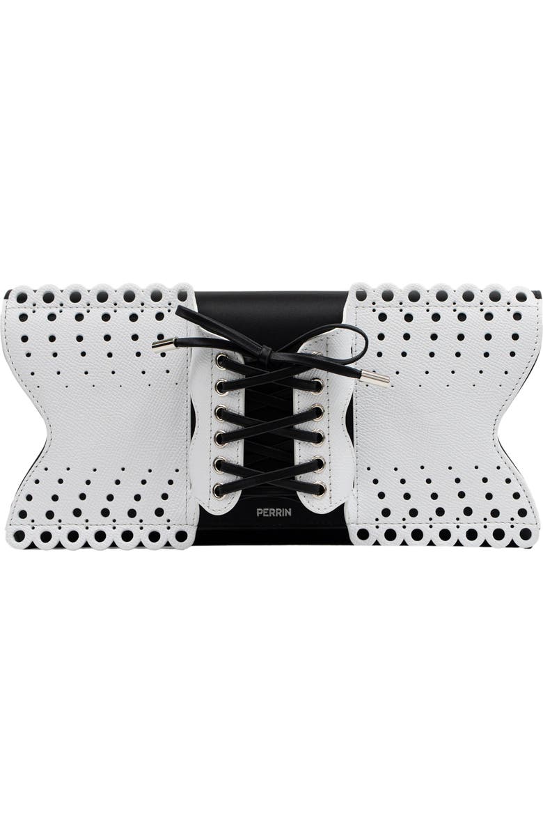 PERRIN PARIS Le Corset Perforé Clutch Classic, Main, color, Black