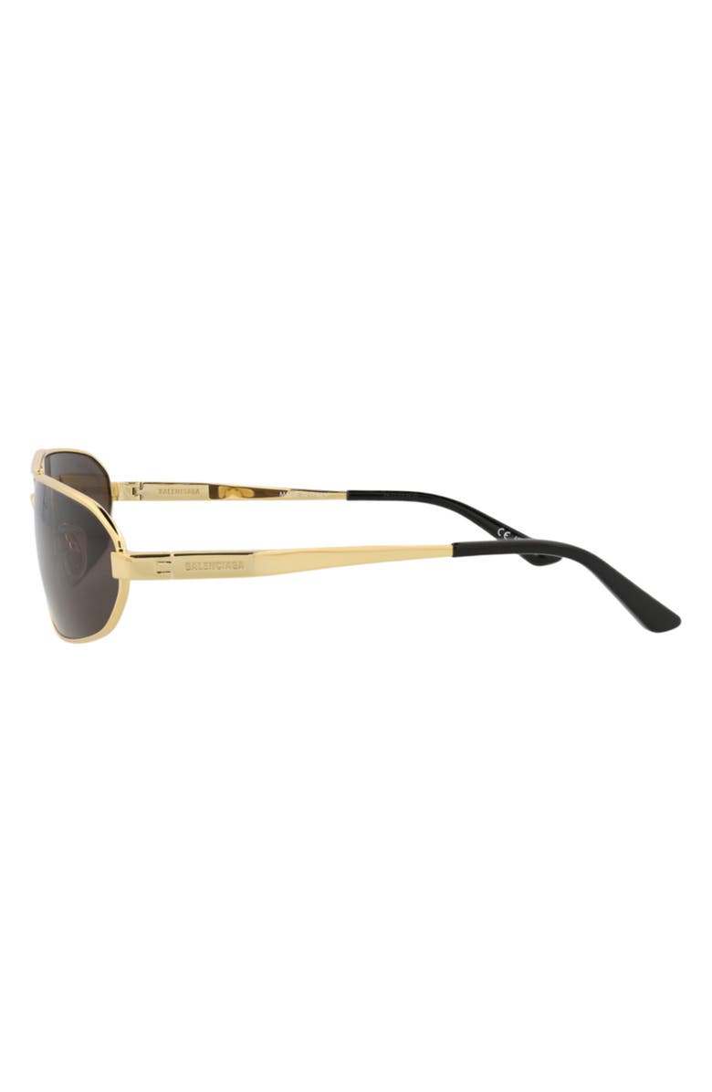 Balenciaga 71mm Slim Aviator Sunglasses, Alternate, color, Gold Gold Grey