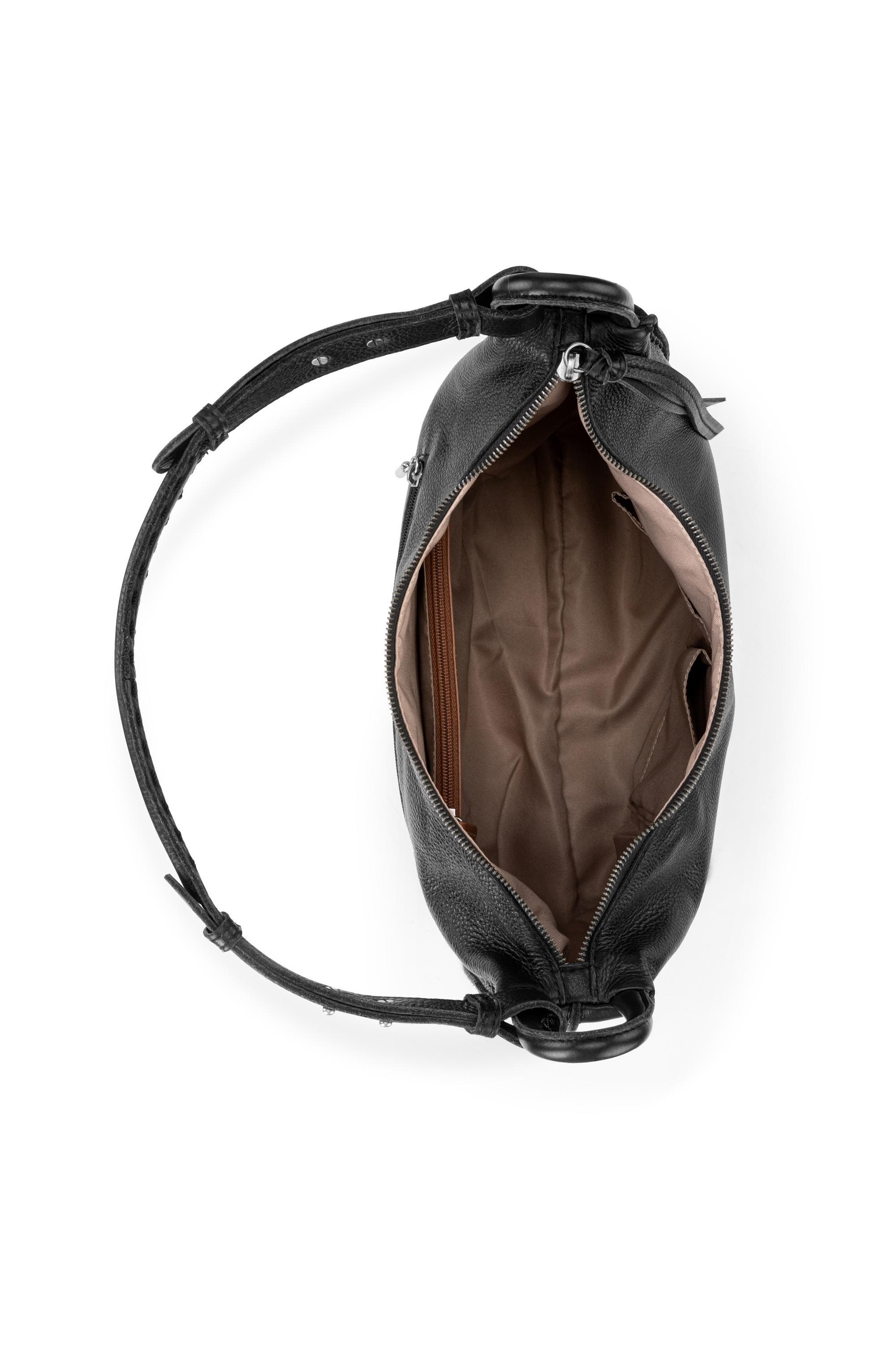 Los Feliz Bucket Hobo Leather Bag, Alternate, color, Black