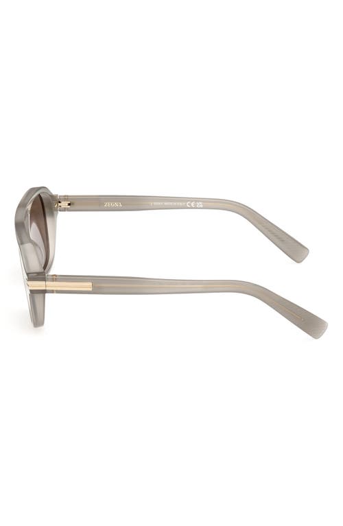 Zegna 51mm Round Sunglasses In Gray