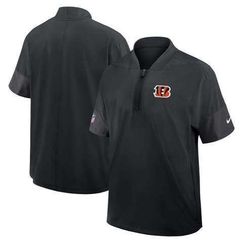 Men's Nike Black Cincinnati Bengals Sideline Short Sleeve Quarter-Zip Performance Coach Jacket