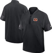 Nike Men's Nike Black Cincinnati Bengals Sideline Short Sleeve Quarter-Zip Performance Coach Jacket