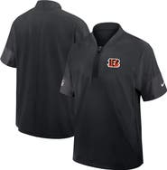 Nike Men's Nike Black Cincinnati Bengals Sideline Short Sleeve Quarter-Zip Performance Coach Jacket