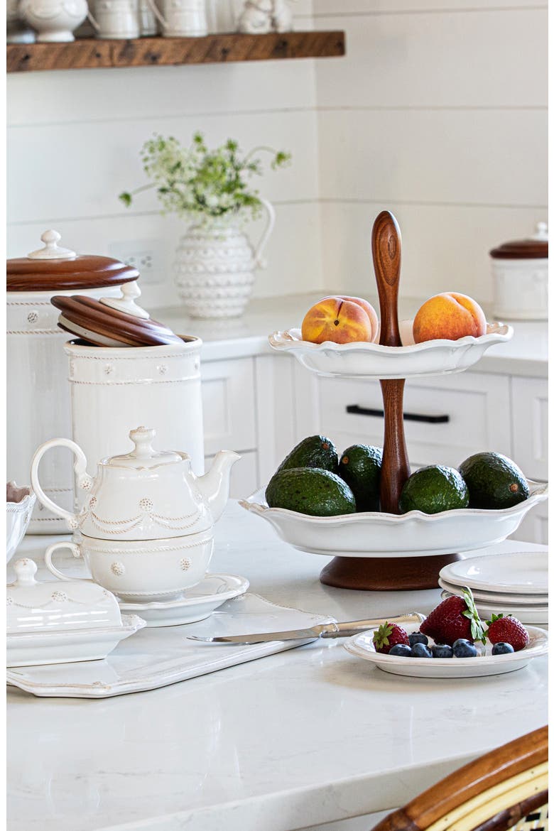 Berry & Thread Tiered Ceramic Serving Stand, Alternate, color, WHITE