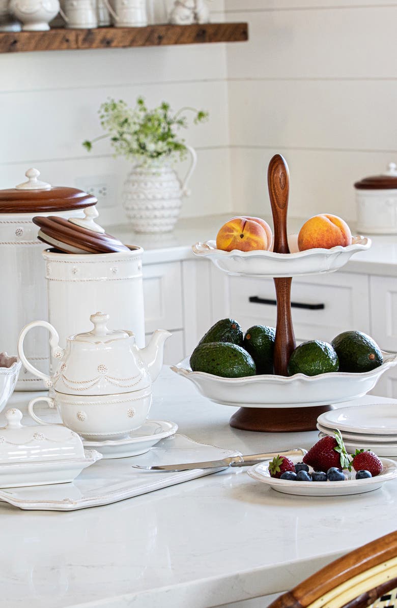 Juliska Berry & Thread Tiered Ceramic Serving Stand, Alternate, color, White