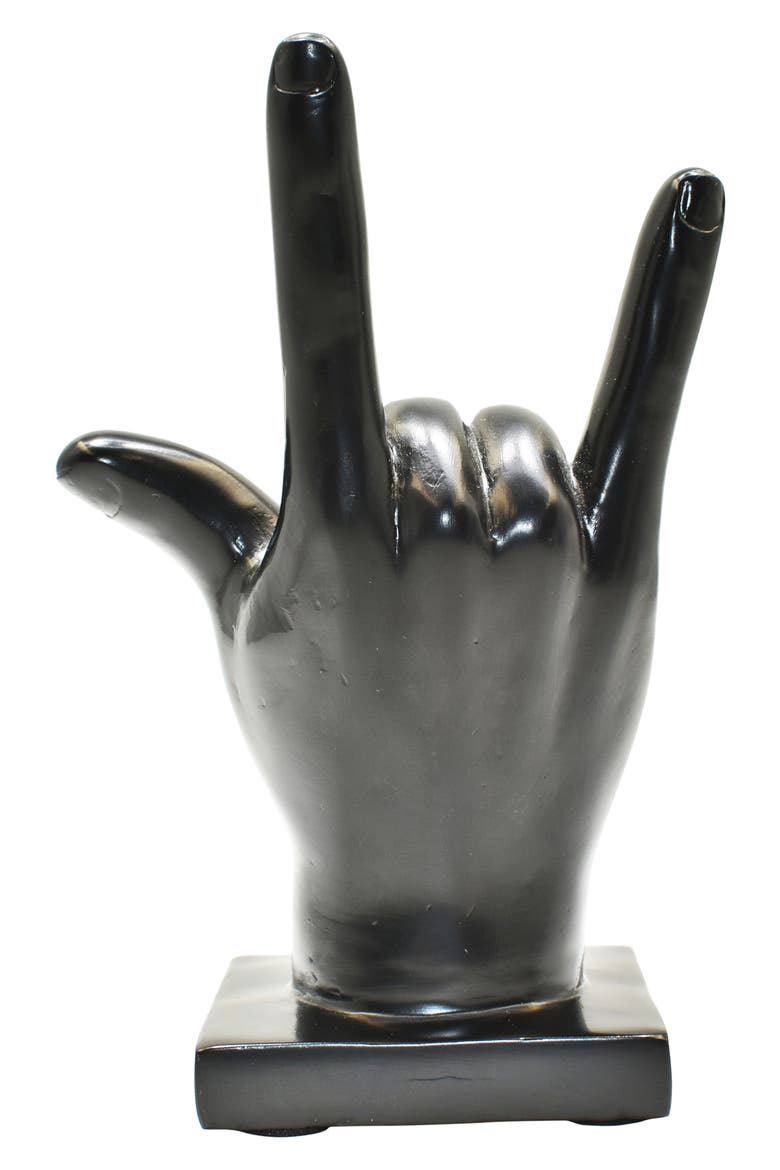 I Love You Sign Sculpture, Alternate, color, BLACK