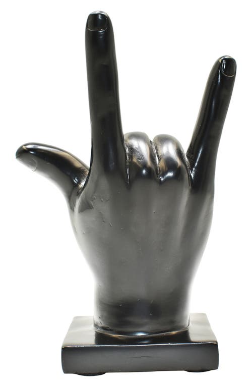 Kinetic I Love You Sign Sculpture In Black