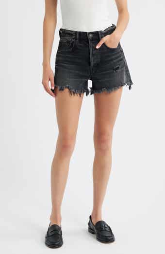 MOUSSY VINTAGE Harrington Ripped Denim Cutoff Shorts