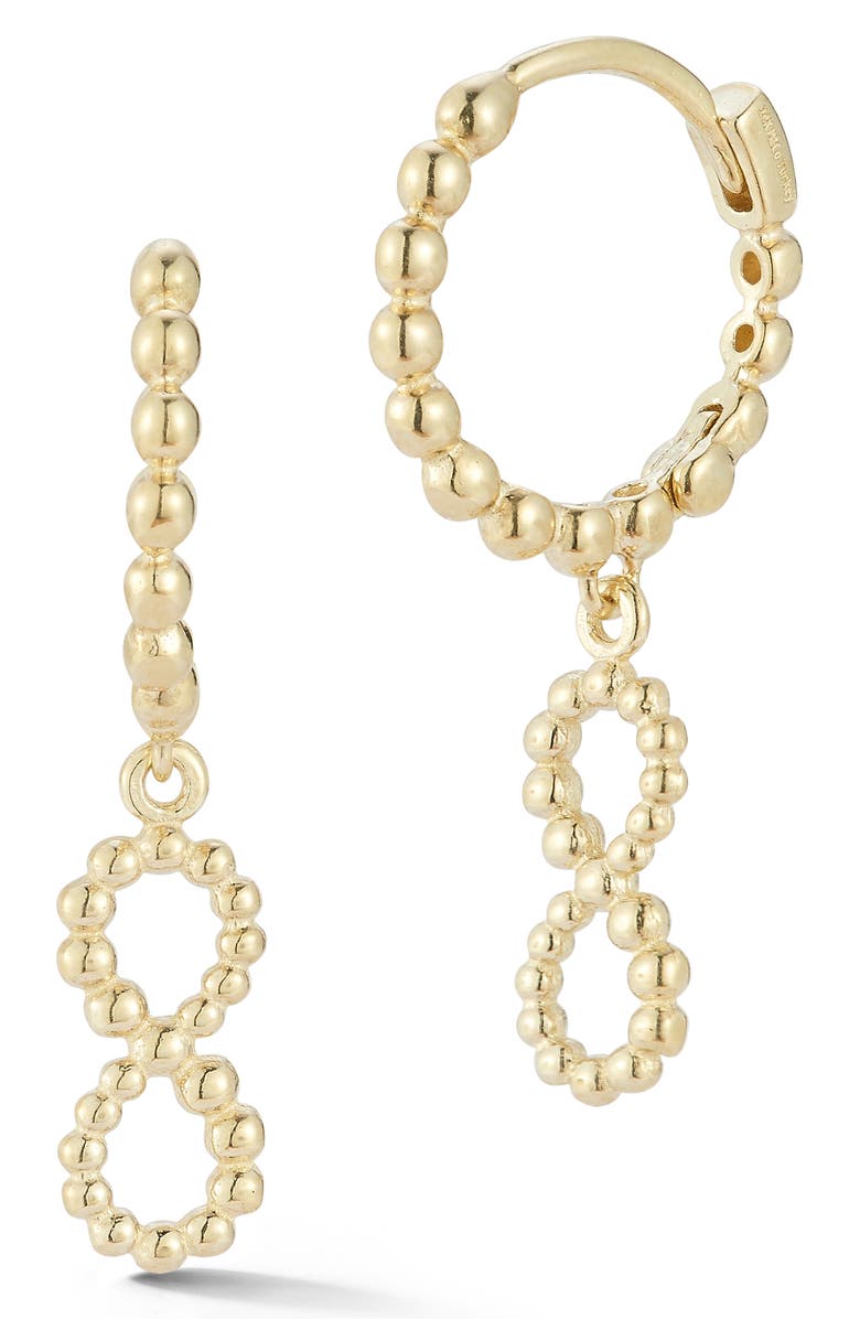 Ember Fine Jewelry Beaded Infinity Drop Earrings, Main, color, Gold
