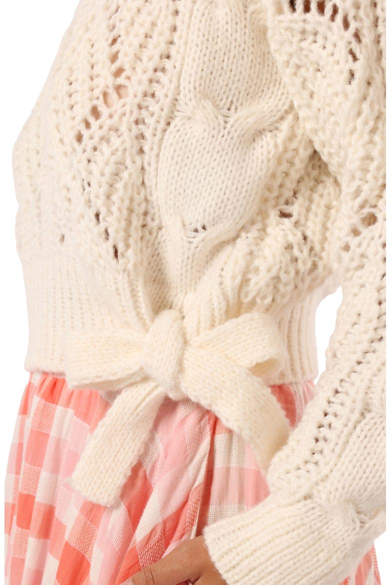 Birdie Open Stitch Side Tie Sweater, Alternate, color, CREAM
