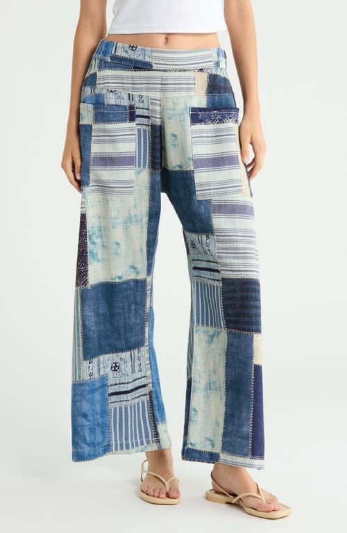 Free People We The Free Symphony Patched Wide Leg Jeans in Rhythms at Nordstrom, Size Large