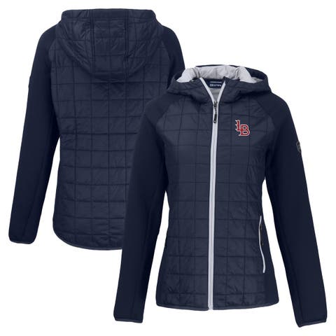 Women's Cutter & Buck  Navy Louisville Bats Rainier Primaloft Eco Raglan Full-Zip Hybrid Jacket