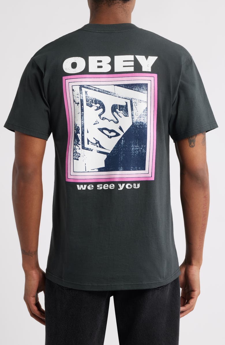 Obey We See You Graphic T-Shirt, Alternate, color, Vintage Black