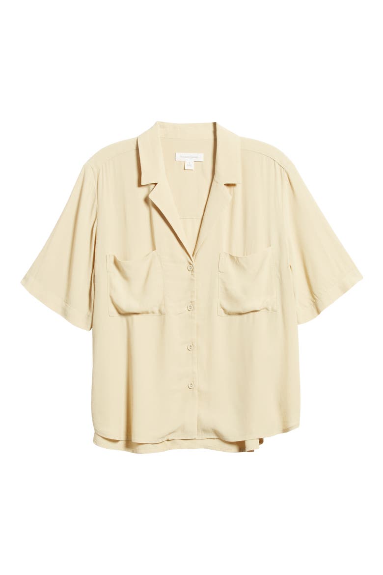Relaxed Fit Camp Shirt, Alternate, color, BEIGE KHAKI