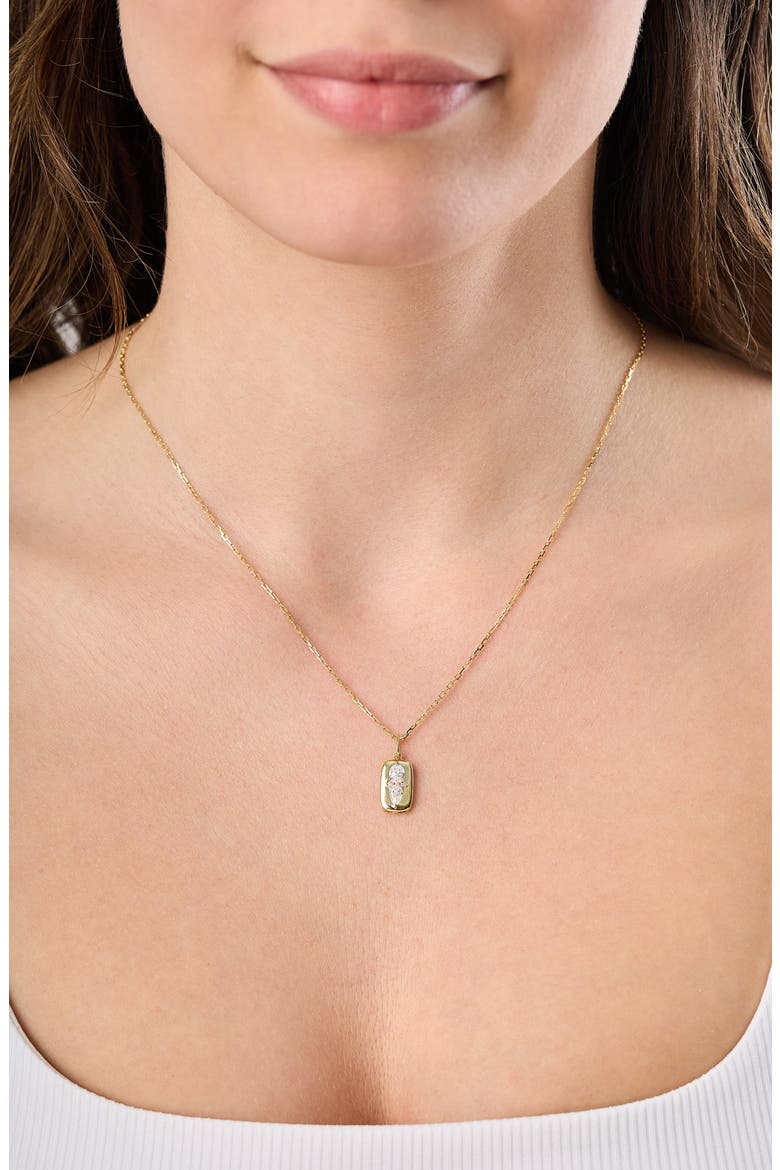 18K Gold Maya Diamond Dog Tag Pendant Necklace (Online Trunk Show), Alternate, color, 18K YELLOW GOLD/ DIAMOND