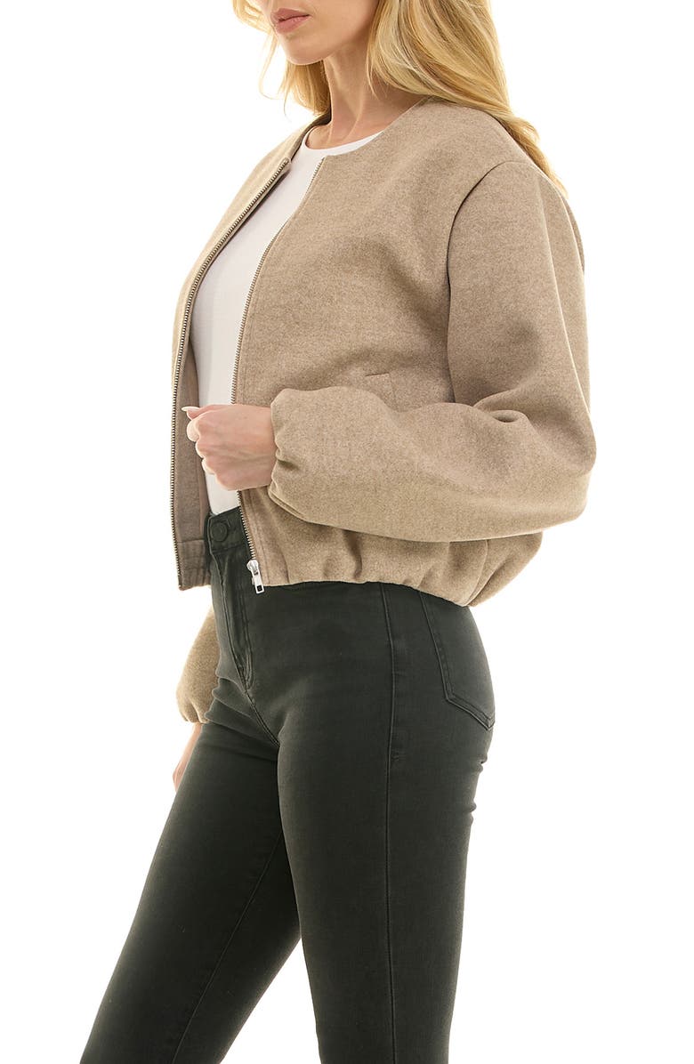 Socialite Bubble Hem Crop Jacket, Alternate, color, Oatmeal