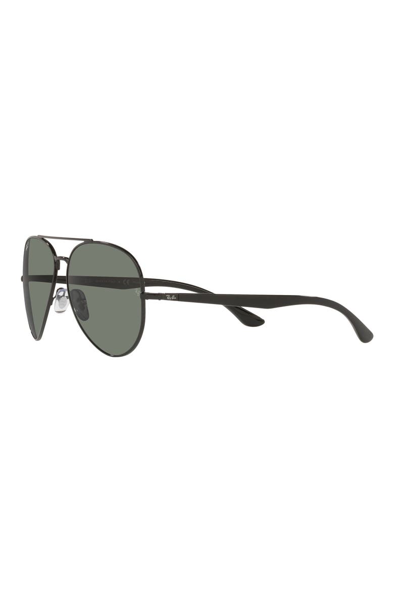 58mm Polarized Aviator Sunglasses, Alternate, color, BLACK/ GREEN POLAR
