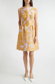 Lela Rose Betsy Floral Jacquard Cocktail Dress