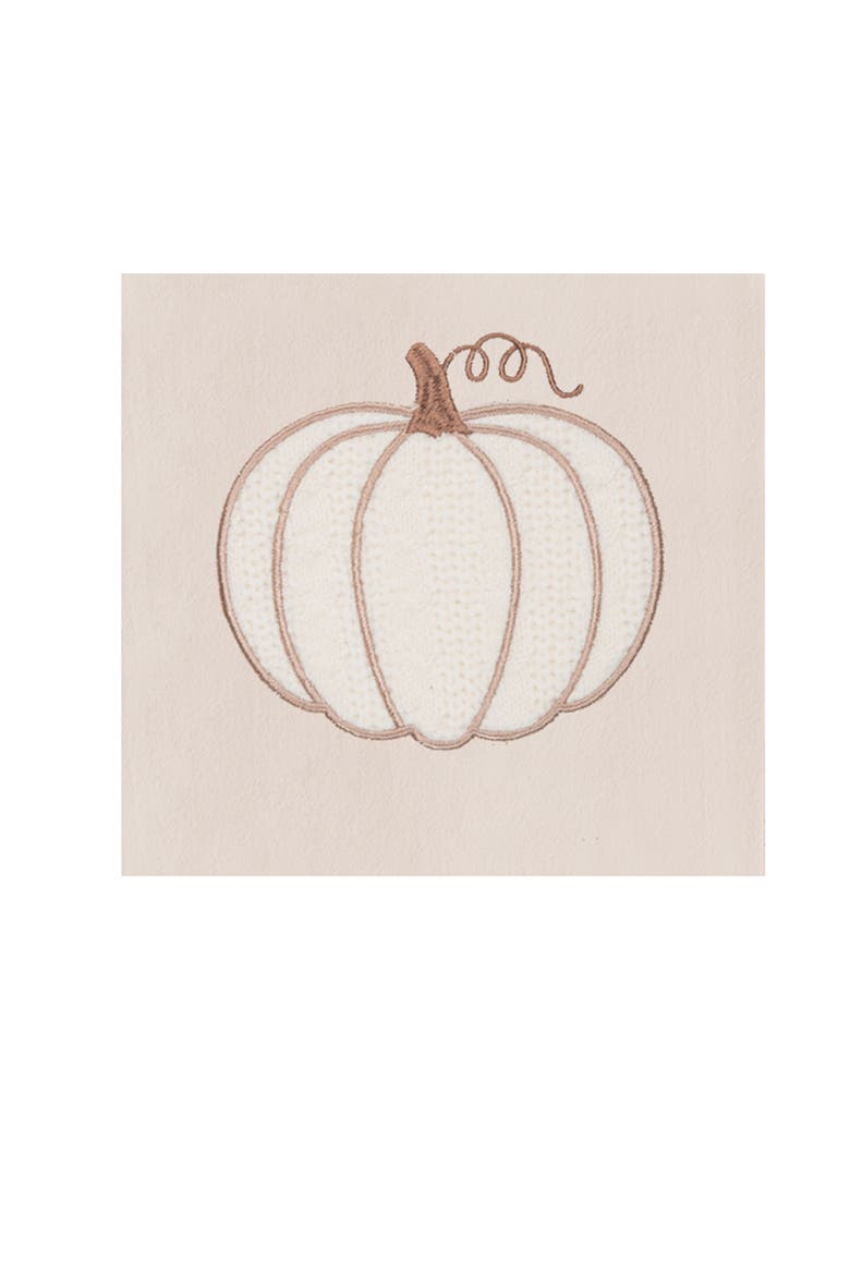 Cable Knit Pumpkin 100% Cotton Flour Sack Kitchen Dishtowel, Alternate, color, White