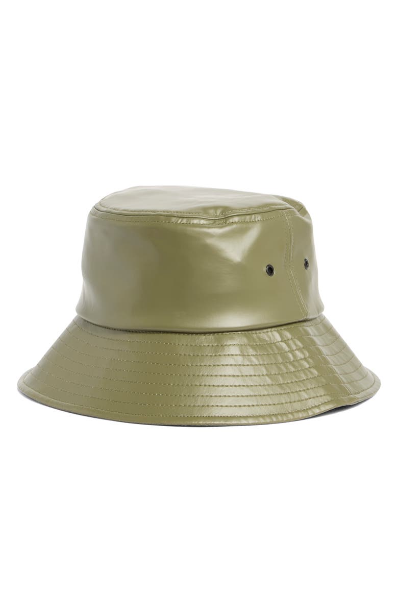 Hunter Water Resistant Faux Leather Bucklet Hat, Alternate, color, Herb Sage