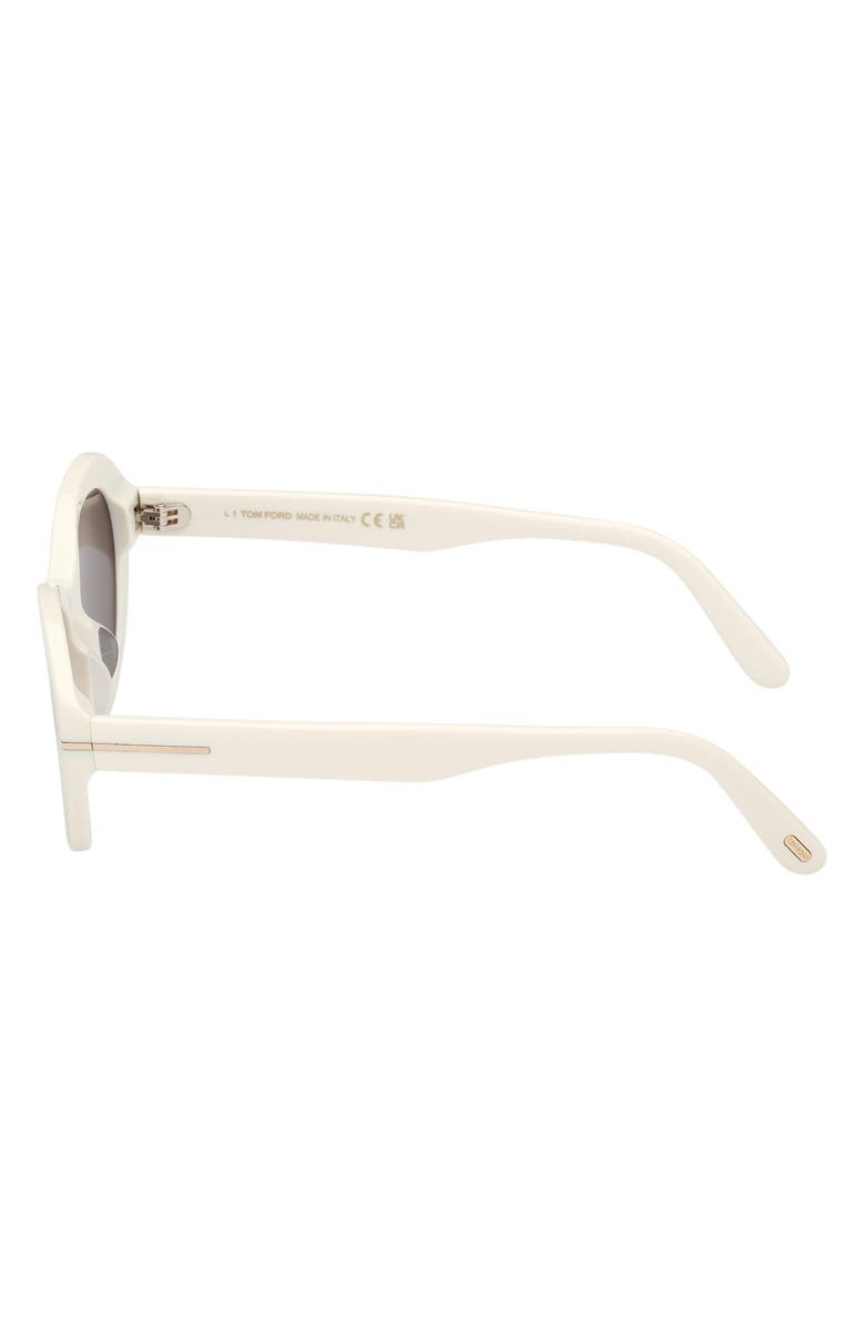 TOM FORD 53mm Oval Sunglasses, Alternate, color, Ivory / Smoke