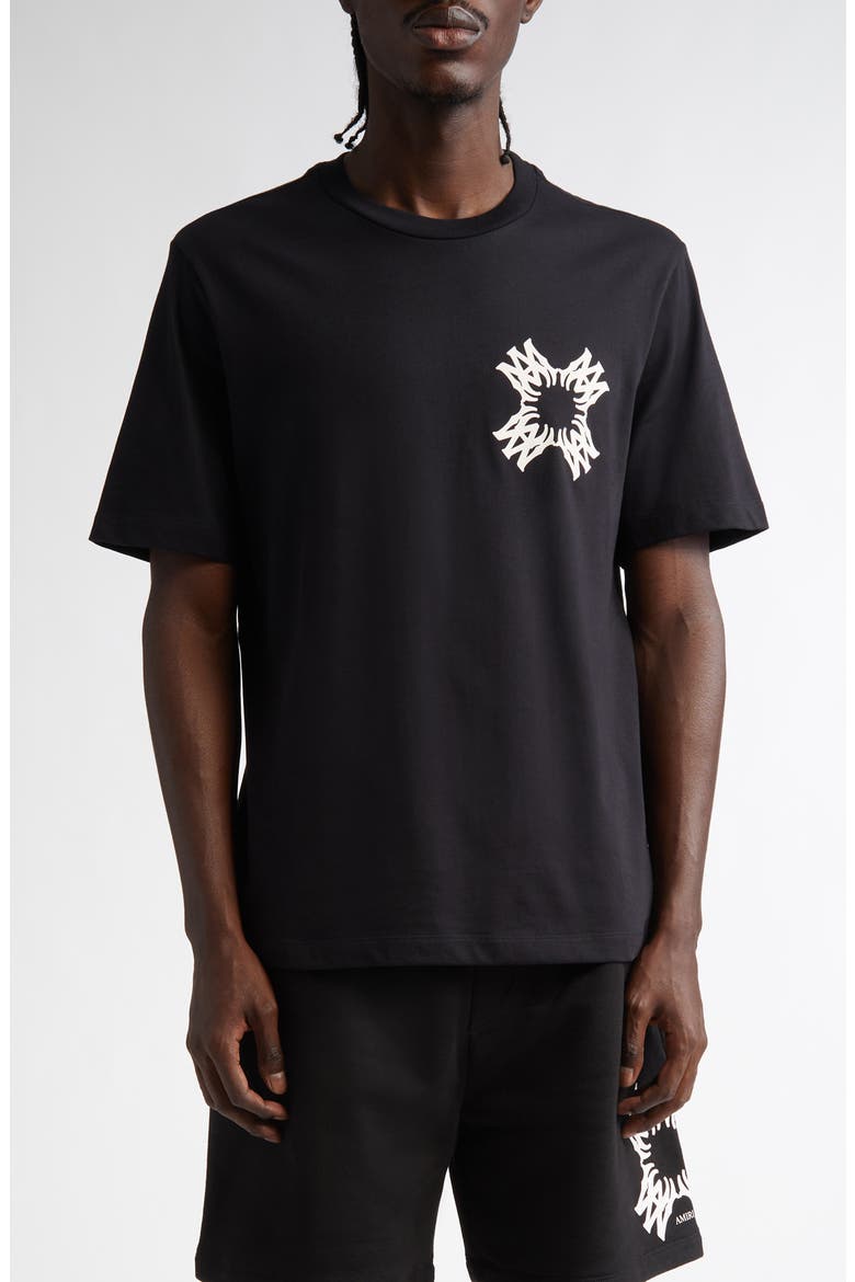 Quad Logo Cotton Graphic T-Shirt, Main, color, BLACK