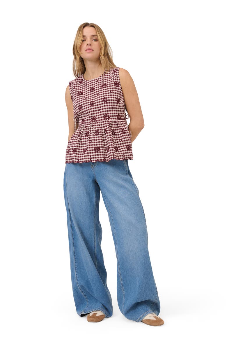 Nobody's Child Valerie Peplum Hem Top, Alternate, color, Red